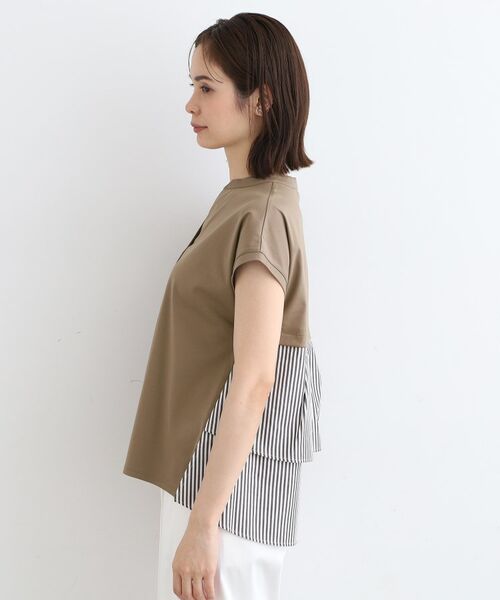 INDIVI / インディヴィ カットソー | 【洗える/バックシャン】ストライプ柄ミックスカットソートップス | 詳細15