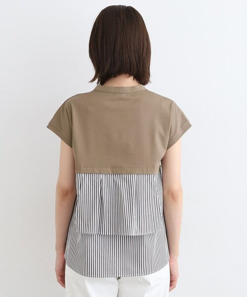 INDIVI / インディヴィ カットソー | 【洗える/バックシャン】ストライプ柄ミックスカットソートップス | 詳細16
