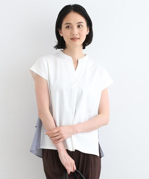 INDIVI / インディヴィ カットソー | 【洗える/バックシャン】ストライプ柄ミックスカットソートップス | 詳細2