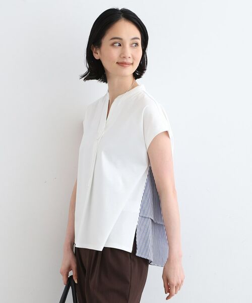 INDIVI / インディヴィ カットソー | 【洗える/バックシャン】ストライプ柄ミックスカットソートップス | 詳細3