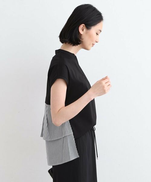 INDIVI / インディヴィ カットソー | 【洗える/バックシャン】ストライプ柄ミックスカットソートップス | 詳細6