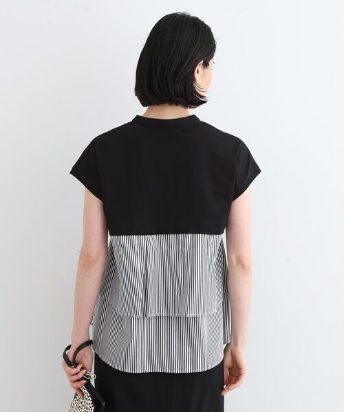 INDIVI / インディヴィ カットソー | 【洗える/バックシャン】ストライプ柄ミックスカットソートップス | 詳細7