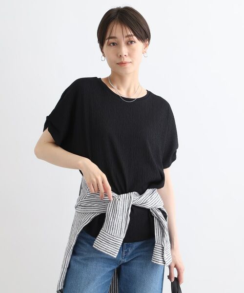 INDIVI / インディヴィ シャツ・ブラウス | 【洗える】袖タックデザイントップス(ブラック(019))