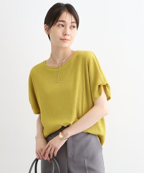INDIVI / インディヴィ シャツ・ブラウス | 【洗える】袖タックデザイントップス(イエロー(032))