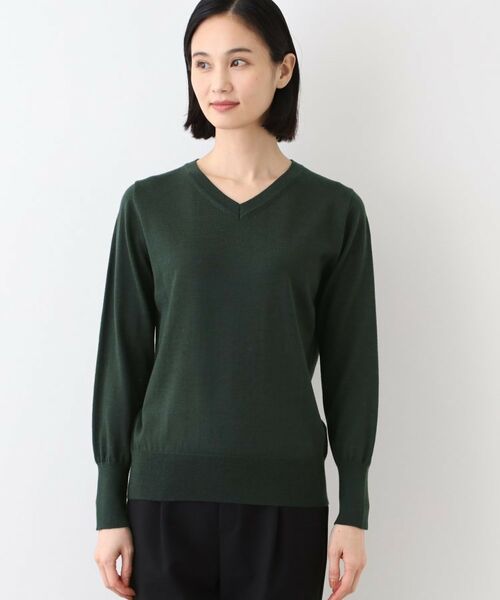 INDIVI / インディヴィ ニット・セーター | 【ウール混】Vネックニットプルオーバー | 詳細14