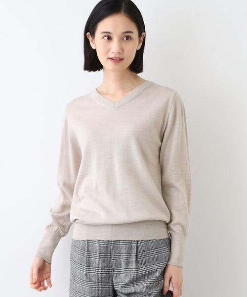 INDIVI / インディヴィ ニット・セーター | 【ウール混】Vネックニットプルオーバー | 詳細2