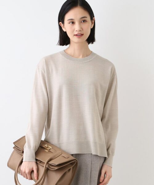 INDIVI / インディヴィ ニット・セーター | 【ウール混】リラクシーニット(ライトグレー(011))