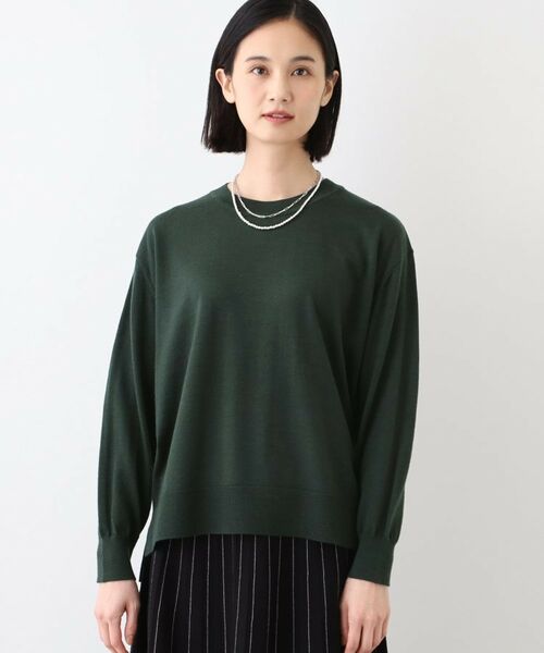 INDIVI / インディヴィ ニット・セーター | 【ウール混】リラクシーニット(グリーン(024))