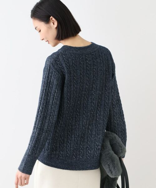 INDIVI / インディヴィ ニット・セーター | 【ウール混】クルーネックケーブルニット | 詳細11