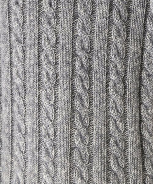 INDIVI / インディヴィ ニット・セーター | 【ウール混】クルーネックケーブルニット | 詳細17
