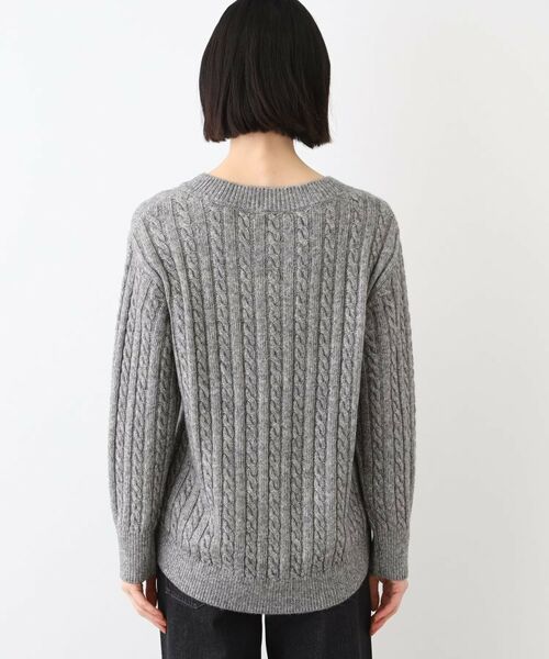 INDIVI / インディヴィ ニット・セーター | 【ウール混】クルーネックケーブルニット | 詳細20