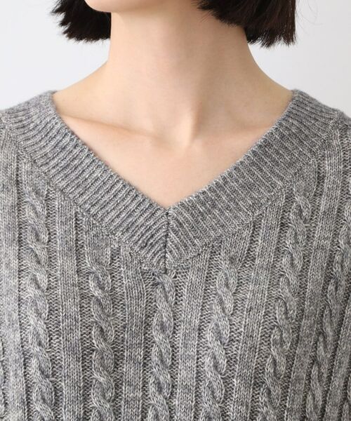 INDIVI / インディヴィ ニット・セーター | 【ウール混】クルーネックケーブルニット | 詳細21