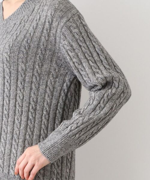 INDIVI / インディヴィ ニット・セーター | 【ウール混】クルーネックケーブルニット | 詳細22