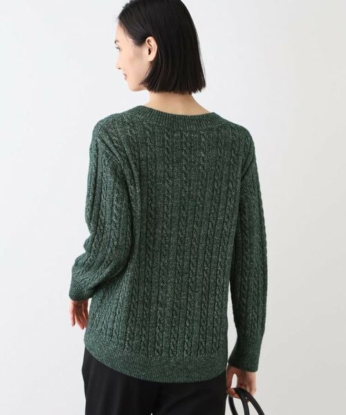 INDIVI / インディヴィ ニット・セーター | 【ウール混】クルーネックケーブルニット | 詳細3