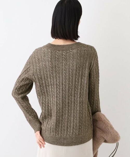 INDIVI / インディヴィ ニット・セーター | 【ウール混】クルーネックケーブルニット | 詳細7
