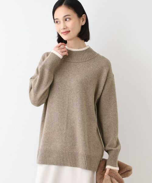 INDIVI / インディヴィ ニット・セーター | 【ウール混】ハイネックニットプルオーバー(ベージュ(052))