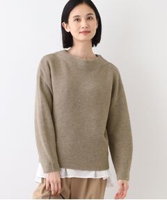 INDIVI / インディヴィ ニット・セーター | 【ウール混】ガーター編ボトルネックニット