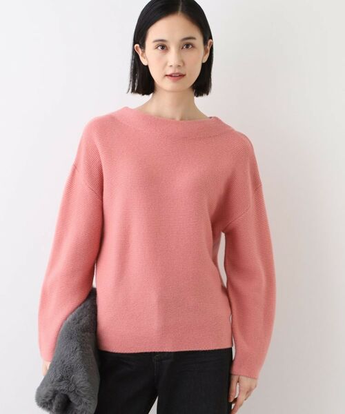 INDIVI / インディヴィ ニット・セーター | 【ウール混】ガーター編ボトルネックニット(ピンク(071))