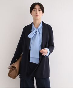 INDIVI / インディヴィ テーラードジャケット | 【洗える】ショールカラーきれいめジャージジャケット