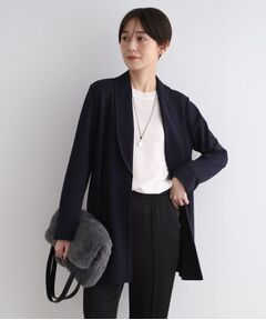 INDIVI / インディヴィ テーラードジャケット | 【洗える】ショールカラーきれいめジャージジャケット