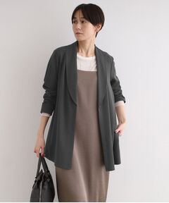 INDIVI / インディヴィ テーラードジャケット | 【洗える】ショールカラーきれいめジャージジャケット