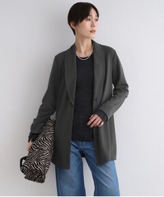 INDIVI / インディヴィ テーラードジャケット | 【洗える】ショールカラーきれいめジャージジャケット