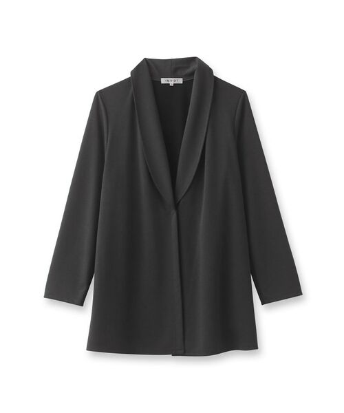 INDIVI / インディヴィ テーラードジャケット | 【洗える】ショールカラーきれいめジャージジャケット | 詳細1