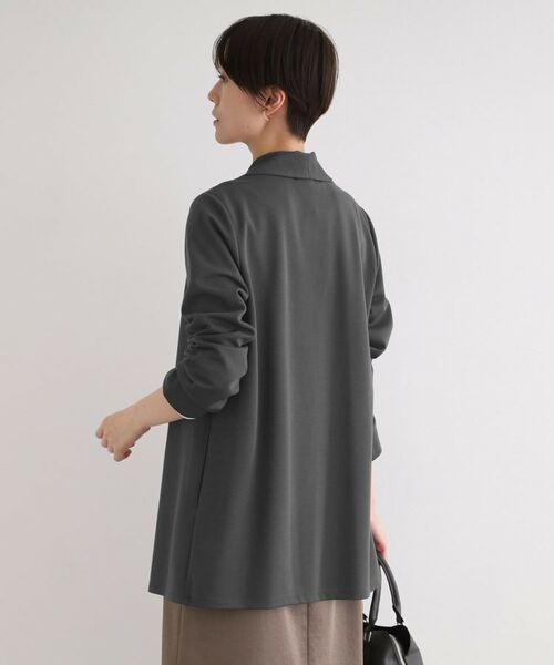 INDIVI / インディヴィ テーラードジャケット | 【洗える】ショールカラーきれいめジャージジャケット | 詳細11