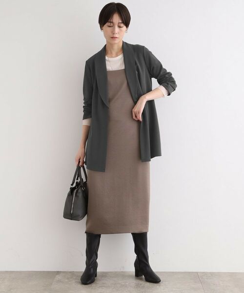 INDIVI / インディヴィ テーラードジャケット | 【洗える】ショールカラーきれいめジャージジャケット | 詳細12