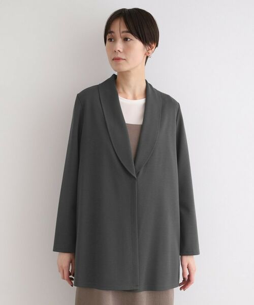 INDIVI / インディヴィ テーラードジャケット | 【洗える】ショールカラーきれいめジャージジャケット | 詳細18