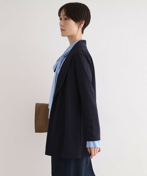 INDIVI / インディヴィ テーラードジャケット | 【洗える】ショールカラーきれいめジャージジャケット | 詳細2