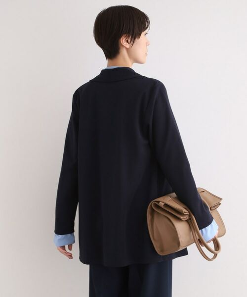 INDIVI / インディヴィ テーラードジャケット | 【洗える】ショールカラーきれいめジャージジャケット | 詳細3