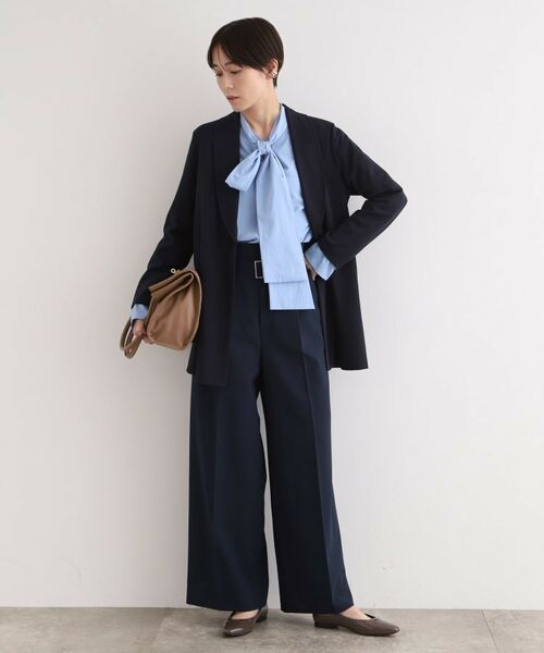 INDIVI / インディヴィ テーラードジャケット | 【洗える】ショールカラーきれいめジャージジャケット | 詳細4