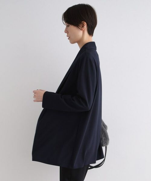 INDIVI / インディヴィ テーラードジャケット | 【洗える】ショールカラーきれいめジャージジャケット | 詳細6