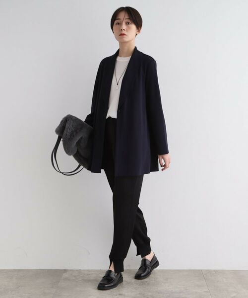 INDIVI / インディヴィ テーラードジャケット | 【洗える】ショールカラーきれいめジャージジャケット | 詳細8