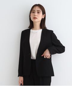INDIVI / インディヴィ テーラードジャケット | 【洗える／定番スーツ】ストレッチノーカラージャケット