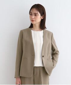 INDIVI / インディヴィ テーラードジャケット | 【洗える／定番スーツ】ストレッチノーカラージャケット