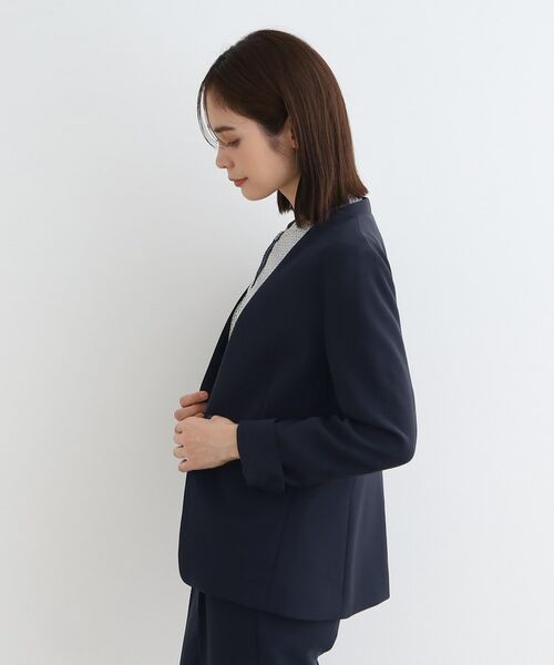 INDIVI / インディヴィ テーラードジャケット | 【洗える/定番スーツ】ストレッチノーカラージャケット | 詳細10