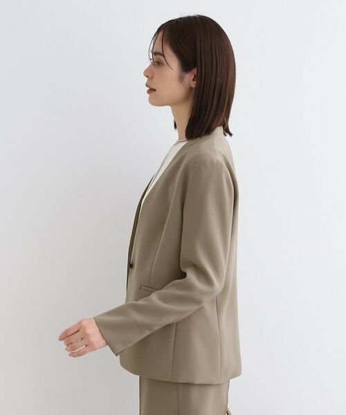 INDIVI / インディヴィ テーラードジャケット | 【洗える/定番スーツ】ストレッチノーカラージャケット | 詳細6