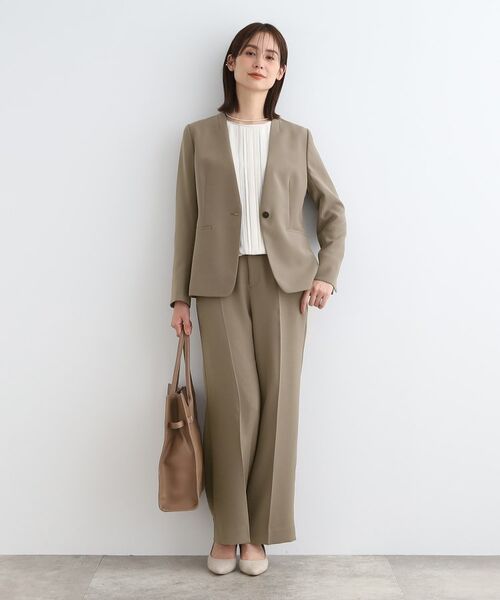 INDIVI / インディヴィ テーラードジャケット | 【洗える/定番スーツ】ストレッチノーカラージャケット | 詳細8