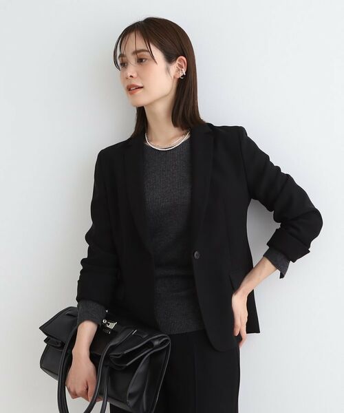 INDIVI / インディヴィ テーラードジャケット | 【洗える/定番スーツ】ストレッチテーラードカラージャケット(ブラック(019))