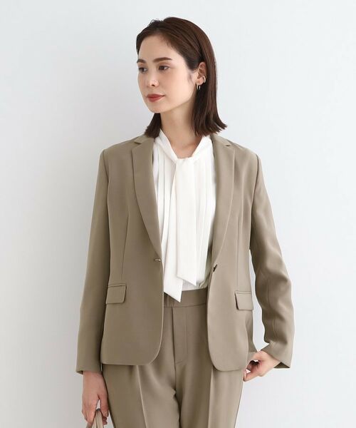INDIVI / インディヴィ テーラードジャケット | 【洗える/定番スーツ】ストレッチテーラードカラージャケット(モカブラウン(042))