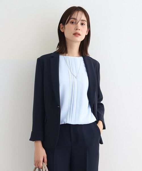 INDIVI / インディヴィ テーラードジャケット | 【洗える/定番スーツ】ストレッチテーラードカラージャケット(ネイビー(094))
