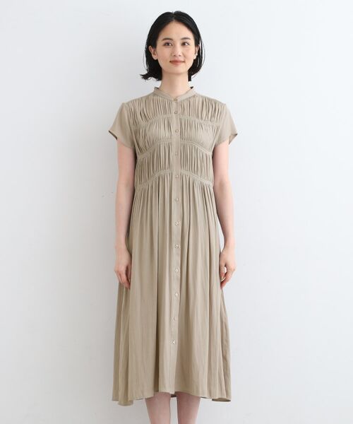INDIVI / インディヴィ ミニ丈・ひざ丈ワンピース | 【洗える／羽織り】シャーリングワンピース | 詳細10