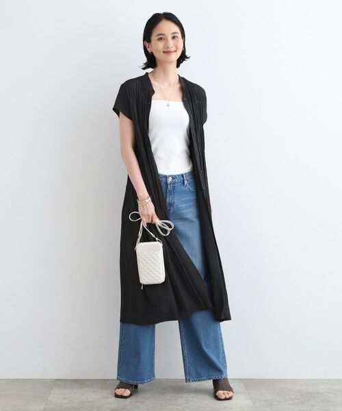 INDIVI / インディヴィ ミニ丈・ひざ丈ワンピース | 【洗える／羽織り】シャーリングワンピース | 詳細4