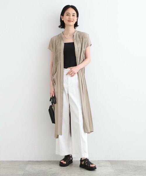 INDIVI / インディヴィ ミニ丈・ひざ丈ワンピース | 【洗える／羽織り】シャーリングワンピース | 詳細6