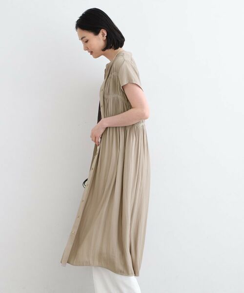 INDIVI / インディヴィ ミニ丈・ひざ丈ワンピース | 【洗える／羽織り】シャーリングワンピース | 詳細7