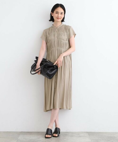 INDIVI / インディヴィ ミニ丈・ひざ丈ワンピース | 【洗える／羽織り】シャーリングワンピース | 詳細8