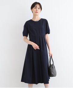 INDIVI / インディヴィ ミニ丈・ひざ丈ワンピース | 【洗える】コットンライクフォルムワンピース