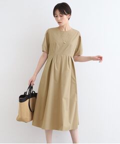 INDIVI / インディヴィ ミニ丈・ひざ丈ワンピース | 【洗える】コットンライクフォルムワンピース